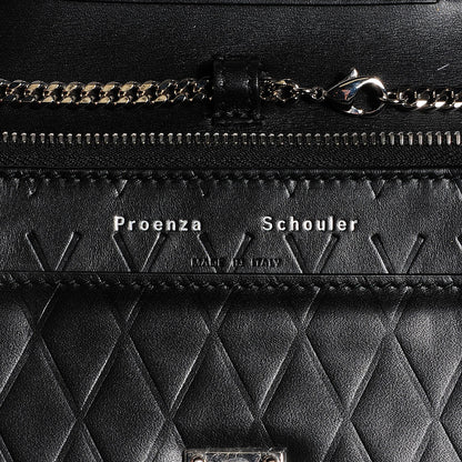 Proenza Schouler Calfskin Embossed Crosshatch PS11 Chain Wallet Black 7 of 7