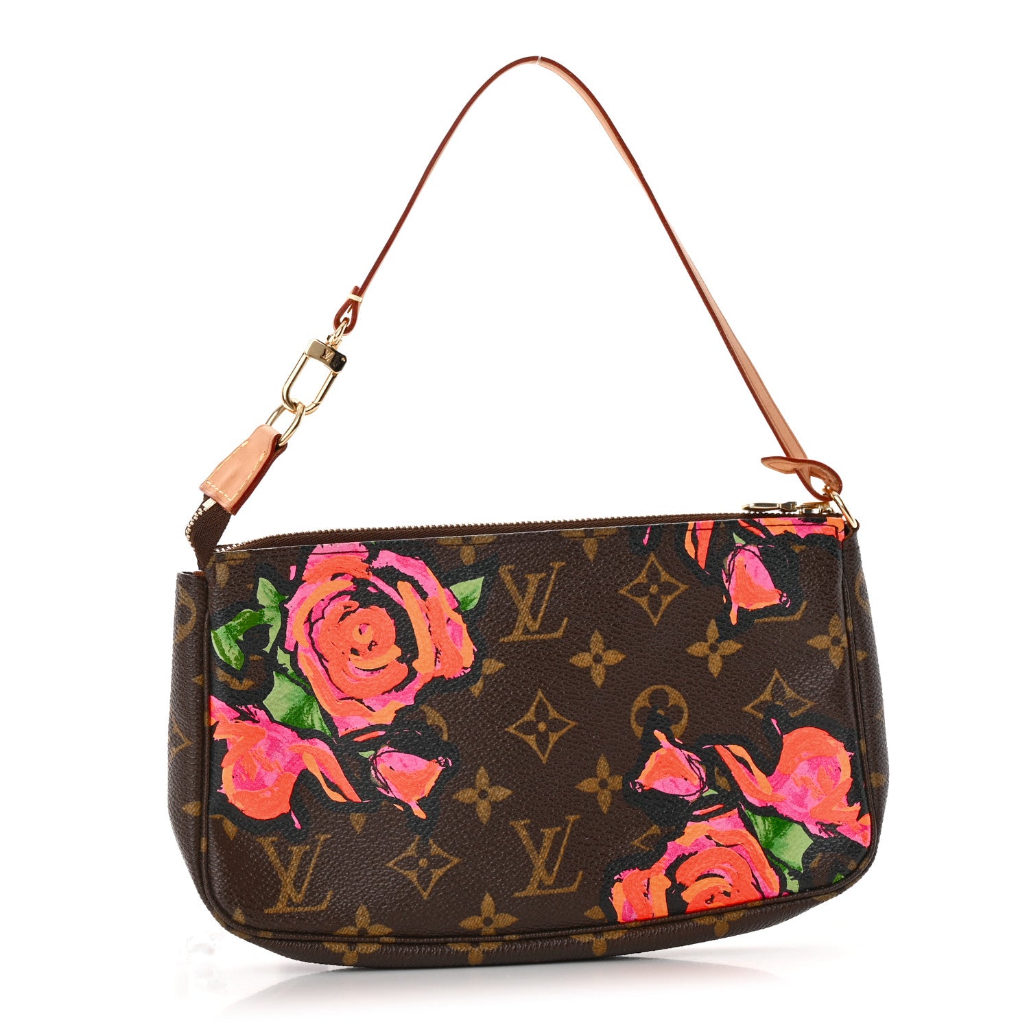 Louis Vuitton LOUIS VUITTON Monogram Roses Pochette Accessories Long Strap 3 of 12