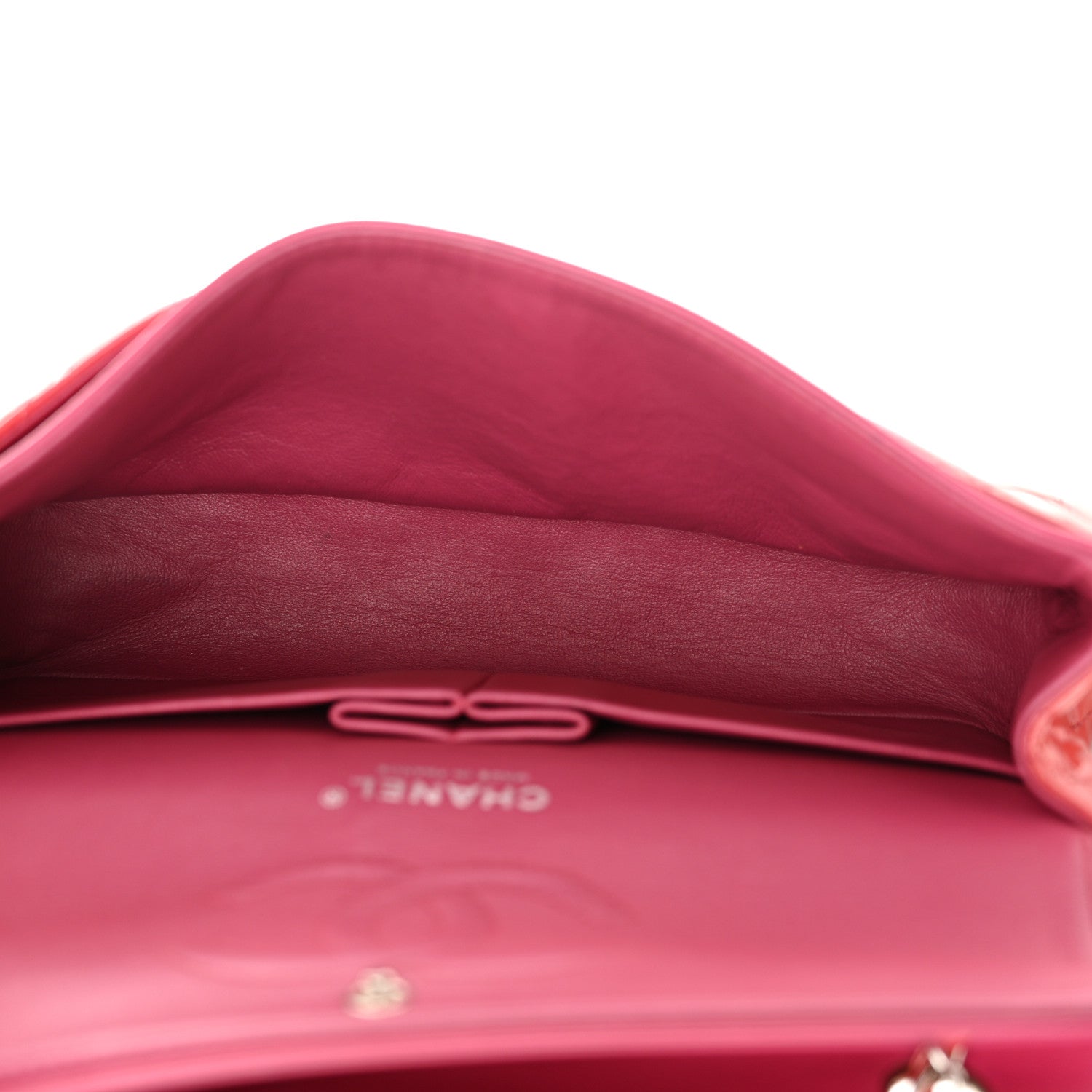 Chanel Patent Quilted Medium Double Flap Dark Pink 5 of 15