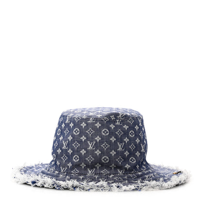 Louis Vuitton Monogram Denim Fringe Bob Bucket Hat M Blue 5 of 7
