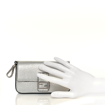 Fendi Cuoio Romano Lux Selleria Micro Belt Baguette Charm Argento 2 of 13