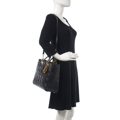 Christian Dior Lambskin Cannage Large Lady Dior Black 2 of 11