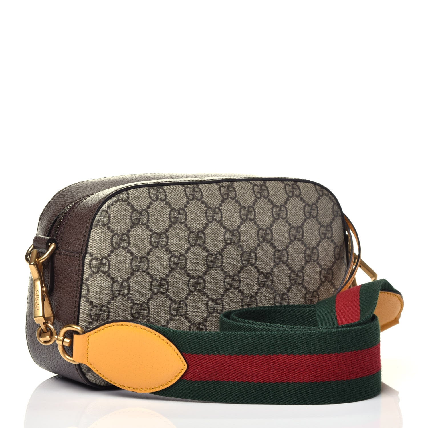 Gucci GG Supreme Monogram Web Neo Vintage Shoulder Bag Beige New Acero Crop 3 of 9