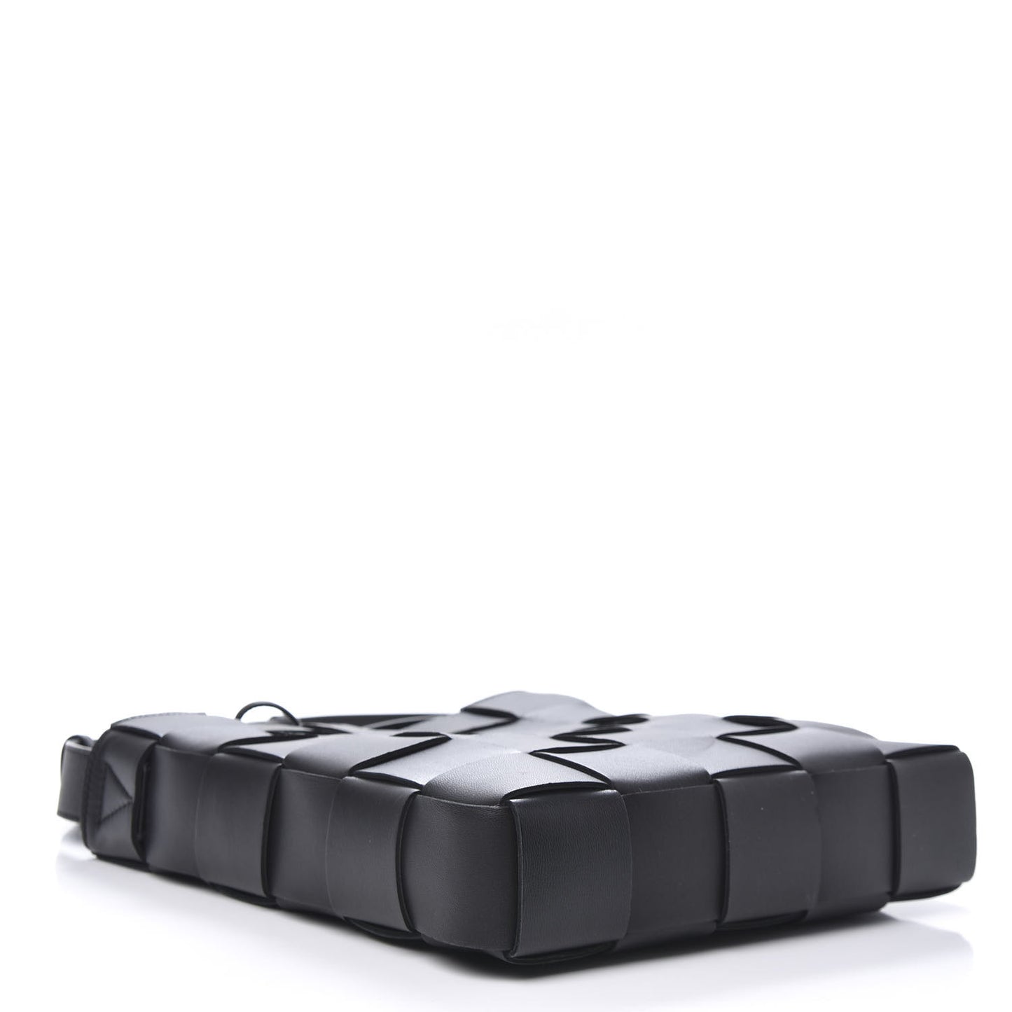 Lambskin Maxi Intrecciato Cassette Messenger Black