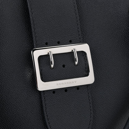 Burberry Soft Grain Calfskin Medium Buckle Tote Black 11 of 11