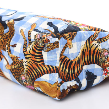 Gucci Canvas Kids Felines Vichy Print Tote Clear Sky Blue 9 of 10