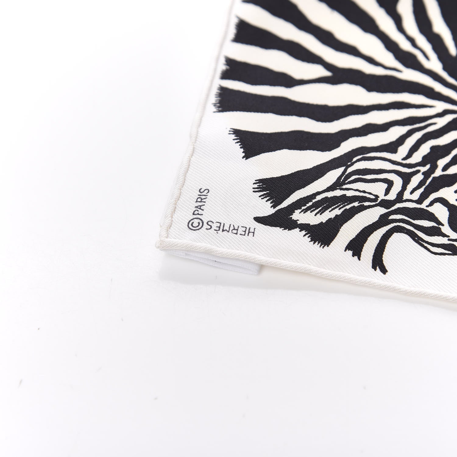 Hermes Silk Zebra Pegasus Nano Scarf 20 Black White 3 of 3