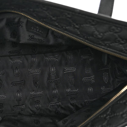 Gucci Guccissima Medium Zippered Shopping Tote Black 5 of 10