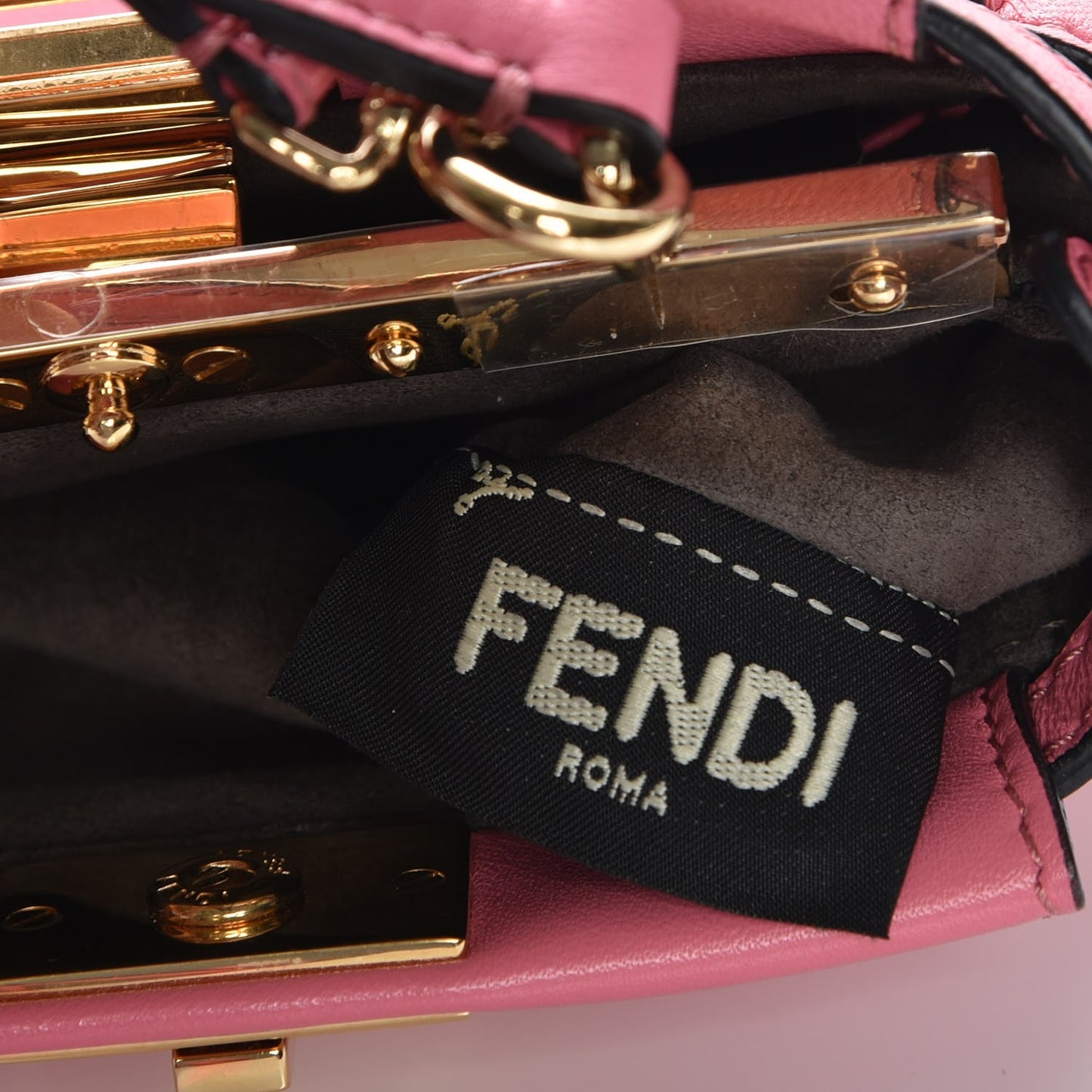 Shiny Nappa Micro Peekaboo Iconic Satchel Rosa Fluo