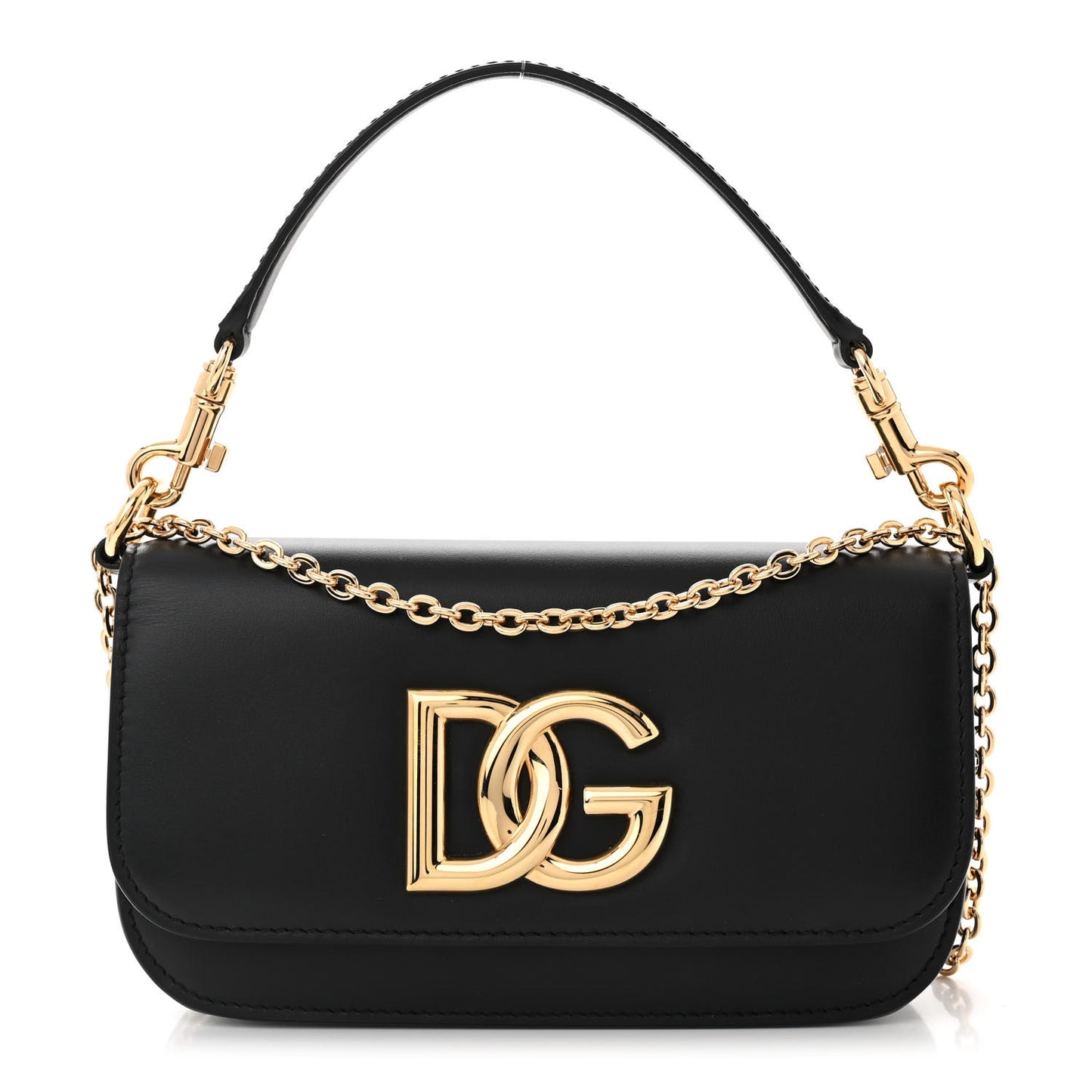 Calfskin 3.5 Flap Crossbody Bag Black
