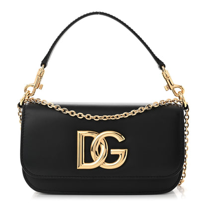 Dolce & Gabbana Calfskin 3.5 Flap Crossbody Bag Black 1 of 9