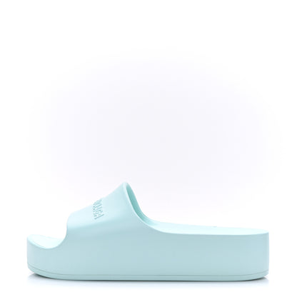 Balenciaga Rubber Womens Chunky Slide Sandals 40 Green Aqua 1 of 6