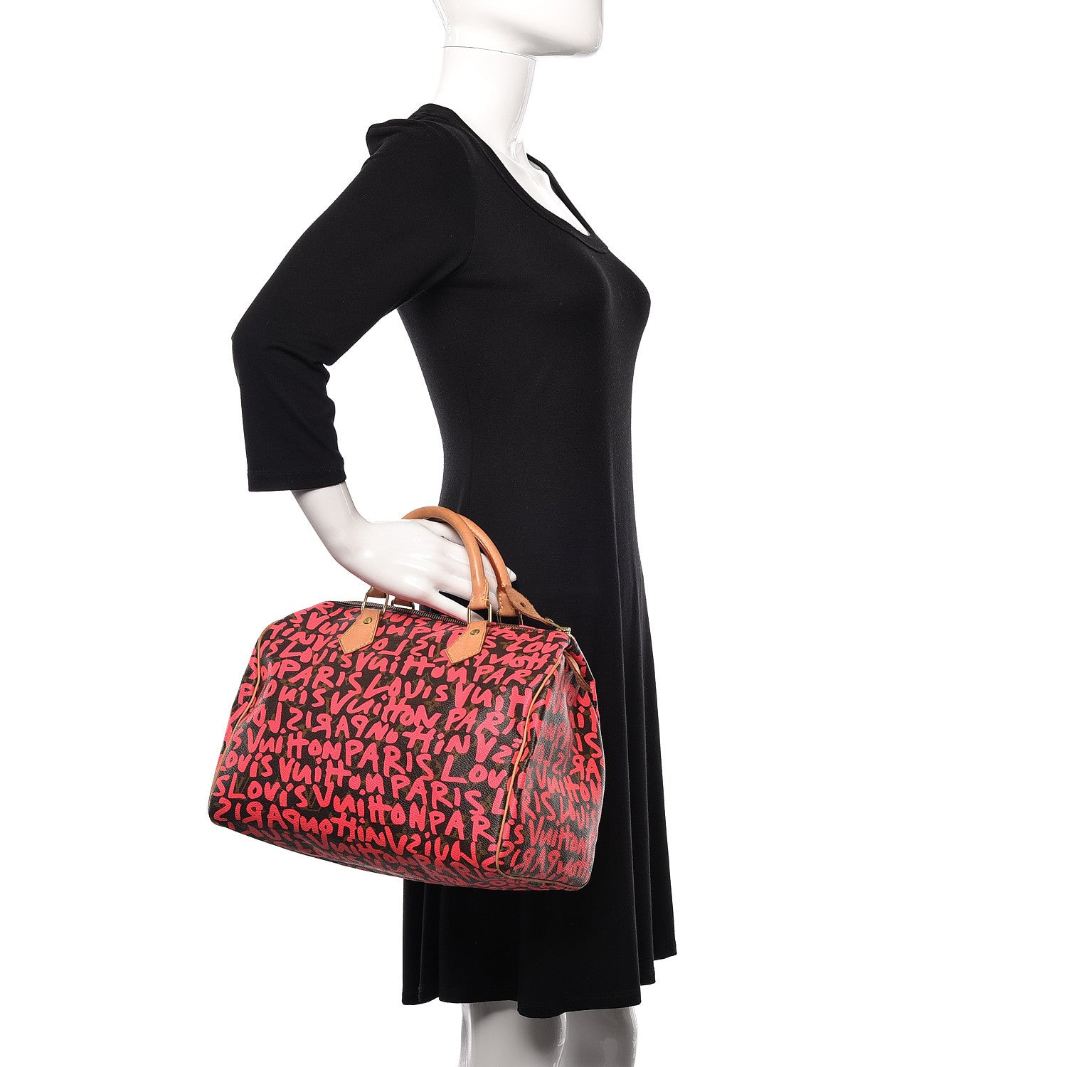 Louis Vuitton Monogram Graffiti Speedy 30 Fuchsia 2 of 13