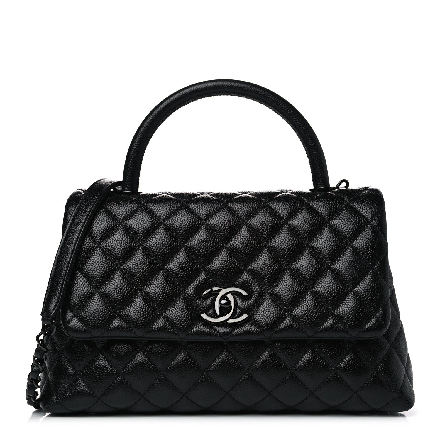 Chanel Caviar Quilted Small Coco Handle Flap So Black 1 of 13