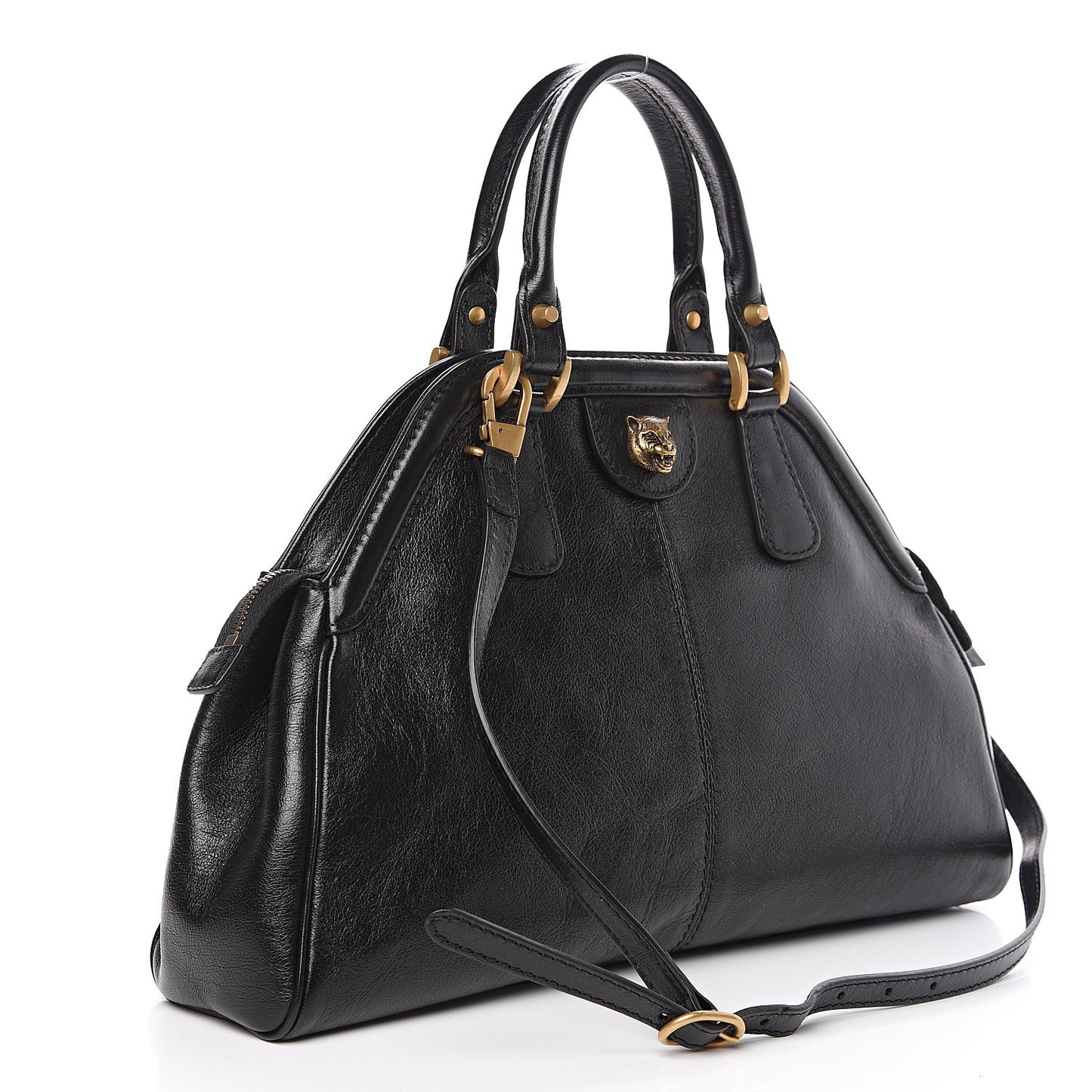 Calfskin Medium Re(Belle) Top Handle Bag Black