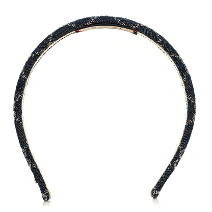 Gucci Denim Monogram Headband 1 of 5