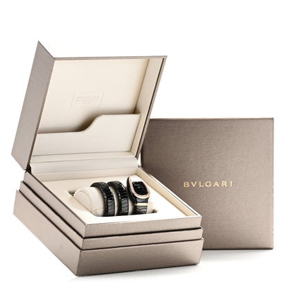 Bulgari 18K Rose Gold Ceramic Diamond Bezel 35mm Serpenti Tubogas Double Spiral Quartz Watch Black 5 of 5