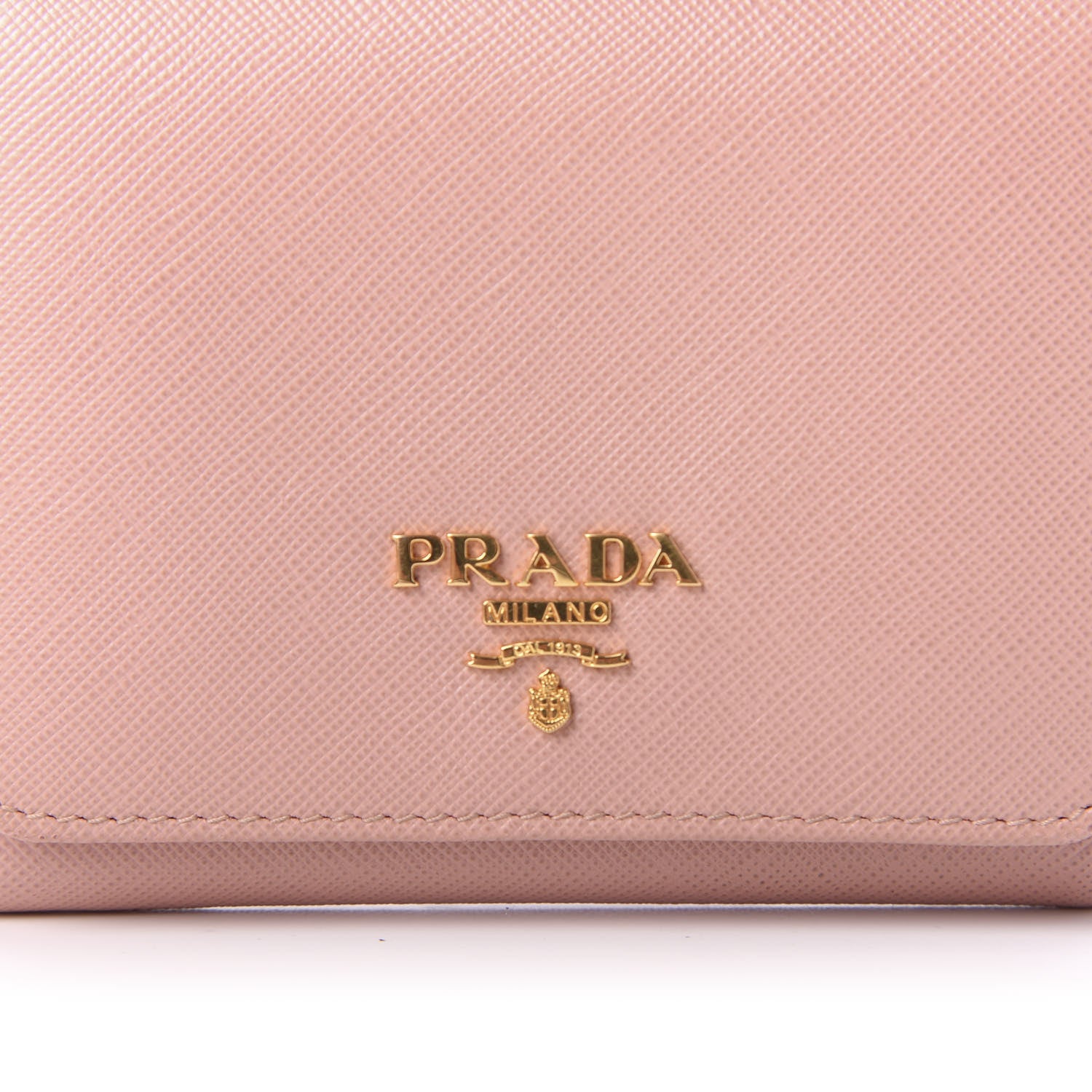 Prada Saffiano Metal Tri-Fold Wallet Orchidea 7 of 8
