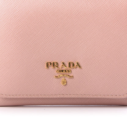 Prada Saffiano Metal Tri-Fold Wallet Orchidea 7 of 8
