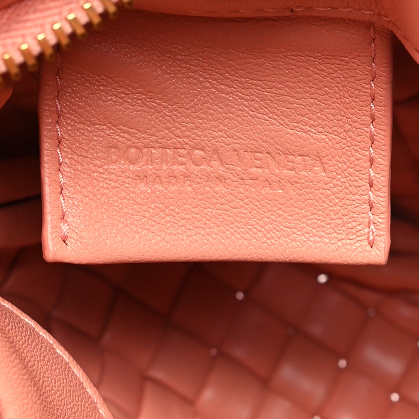 Lambskin Padded Intrecciato Mini Jodie Peachy