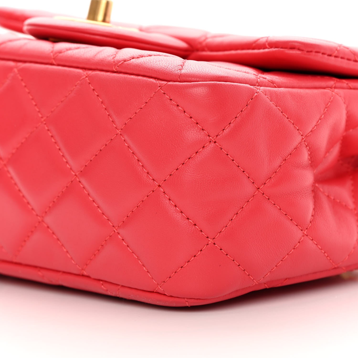 Chanel Lambskin Quilted Mini Pearl Crush Flap Red 10 of 12