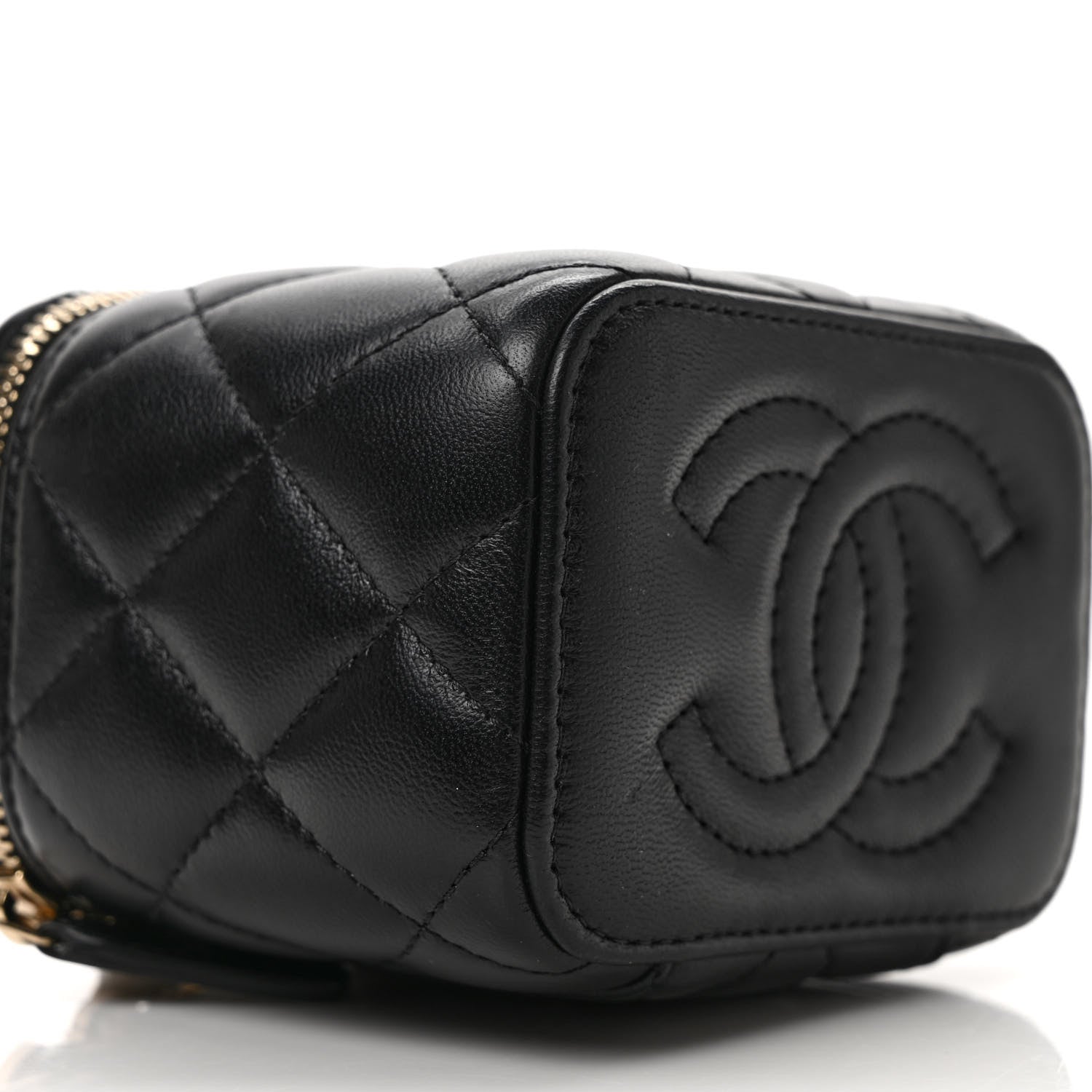 Chanel Lambskin Quilted Mini Pearl Crush Vanity Case With Chain Black 8 of 10