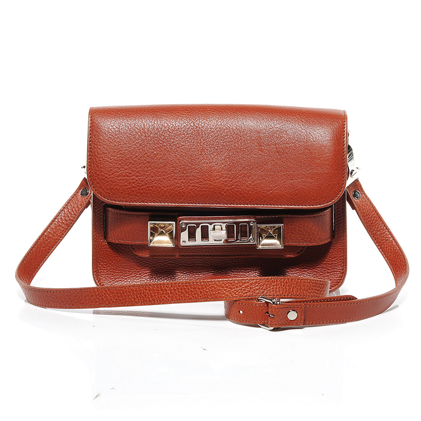 Leather Mini PS11 Classic Shoulder Bag Saddle
