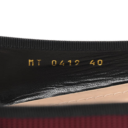 Christian Dior Fabric Ribbon Embroidered J'Adior Ballet Flats 40 Rouge Black 8 of 8