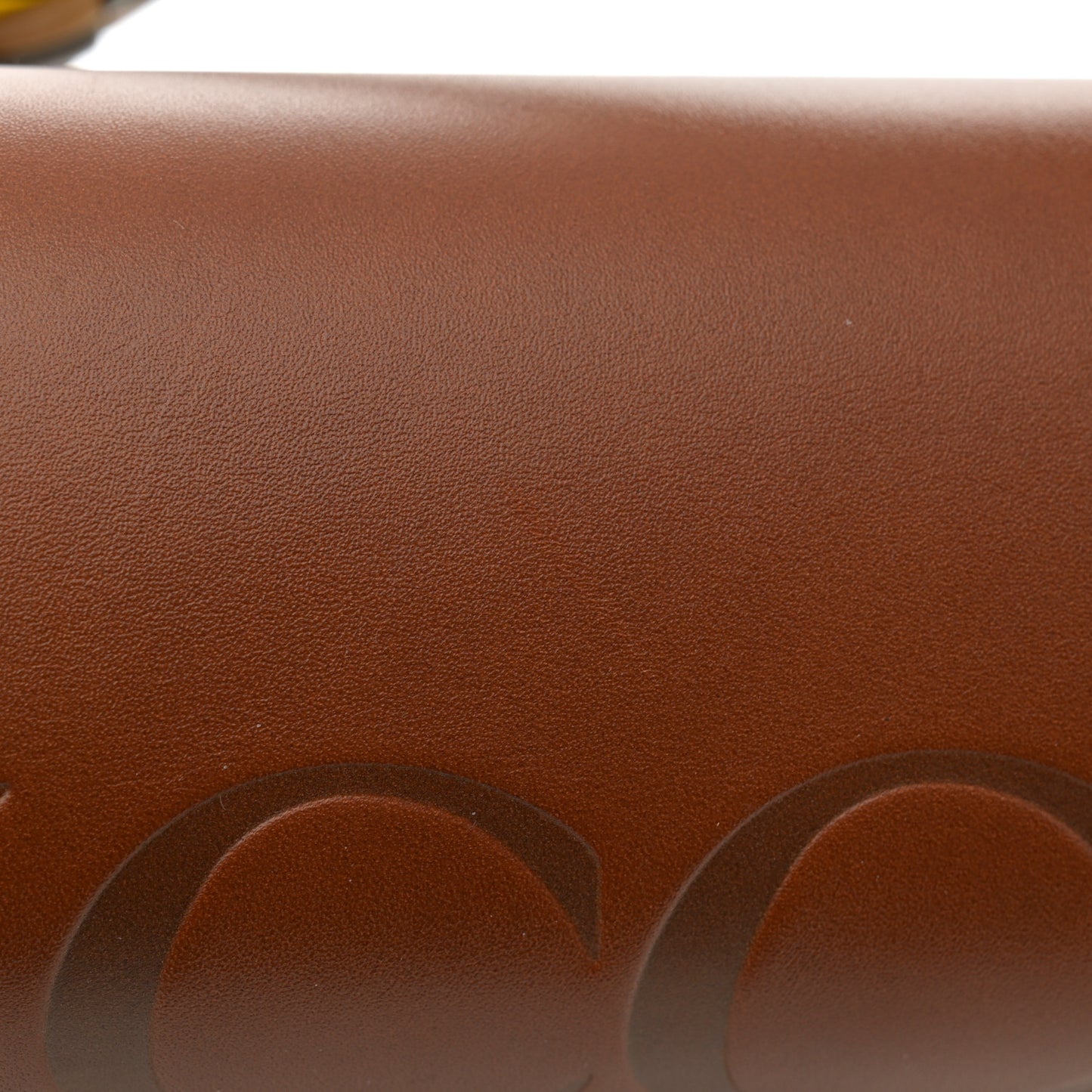 Calfskin Small Logo Shoulder Bag Brown