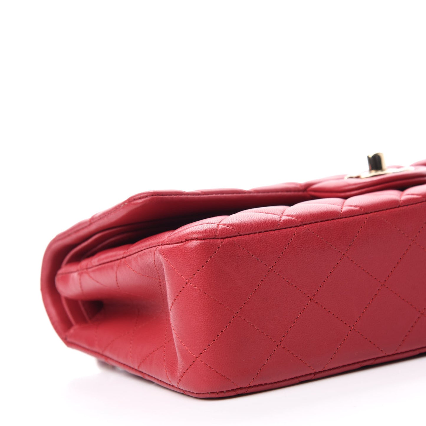 Lambskin Quilted Medium Double Flap Dark Pink