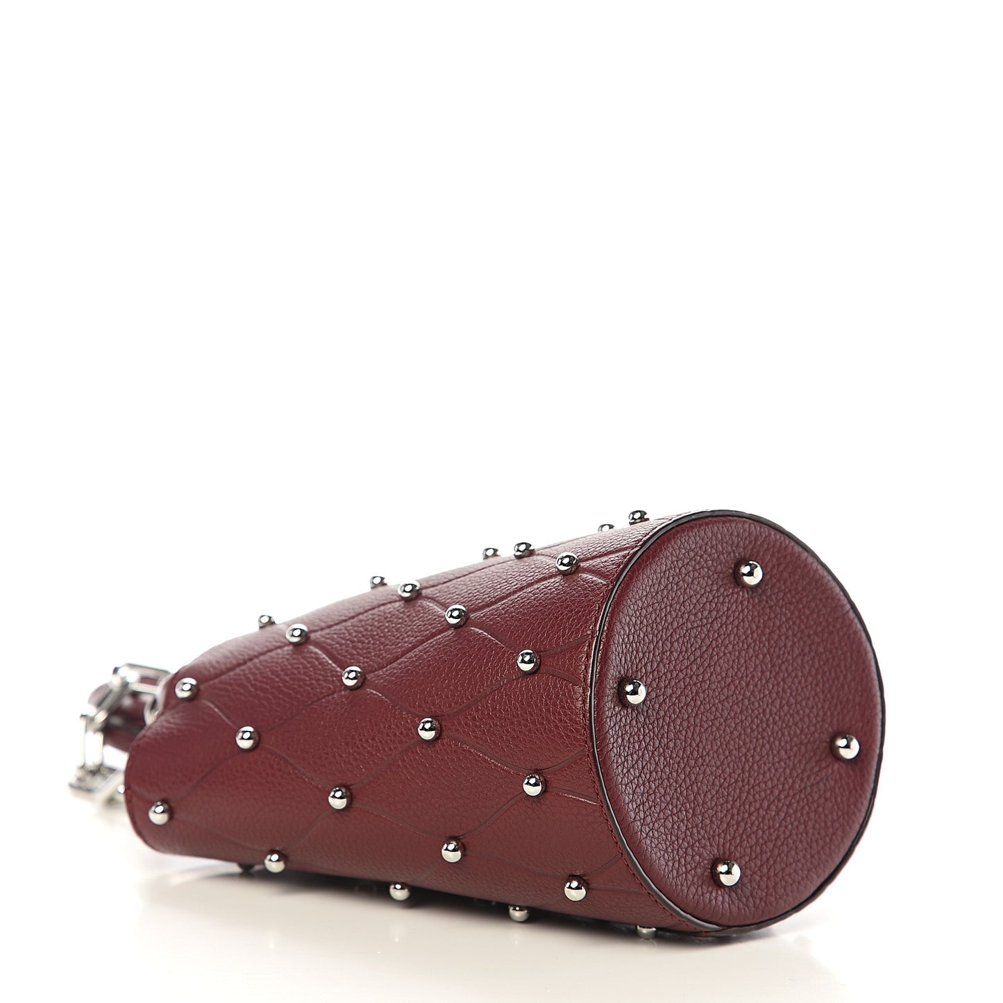 Pebbled Calfskin Mini Roxy Bucket Bag Burgundy