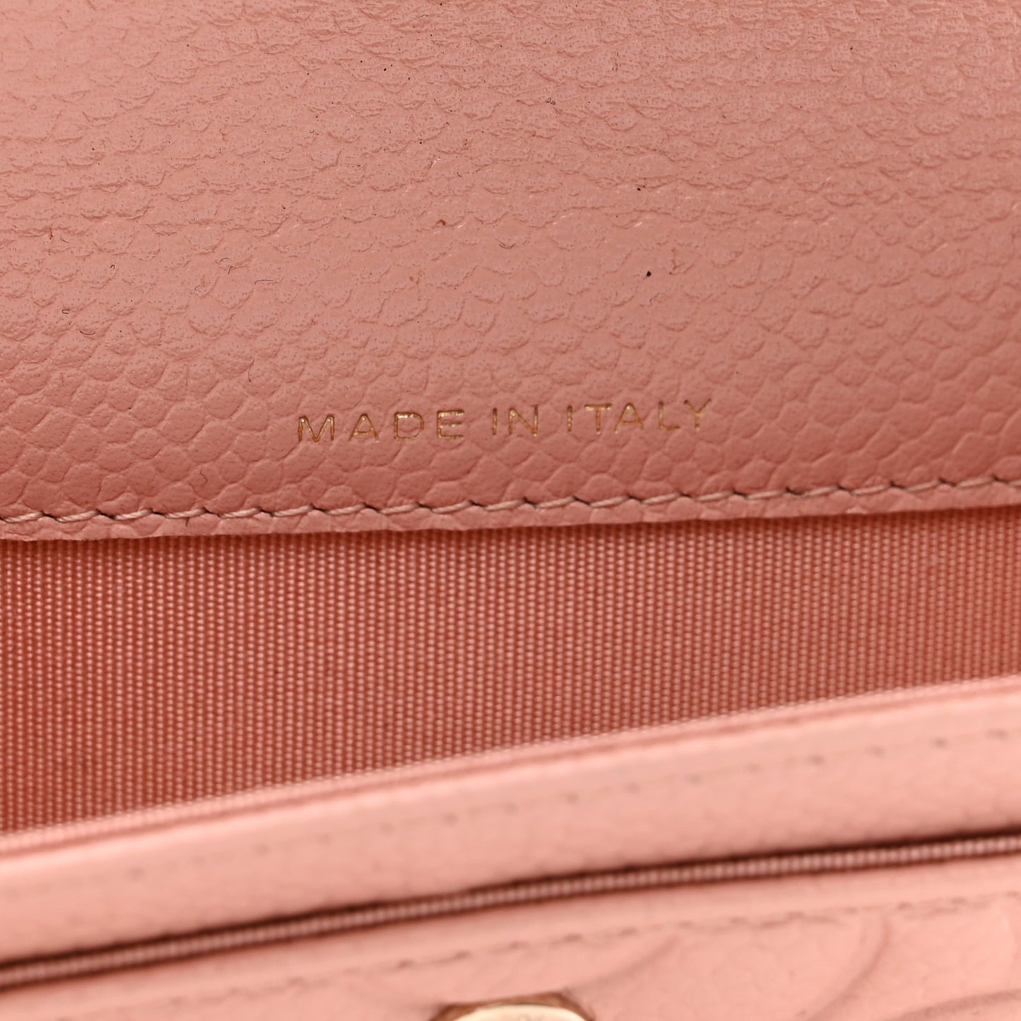 Caviar Camellia Embossed Card Holder Wallet Pink