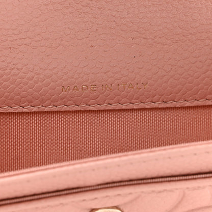 Chanel Caviar Camellia Embossed Card Holder Wallet Pink 7 of 9