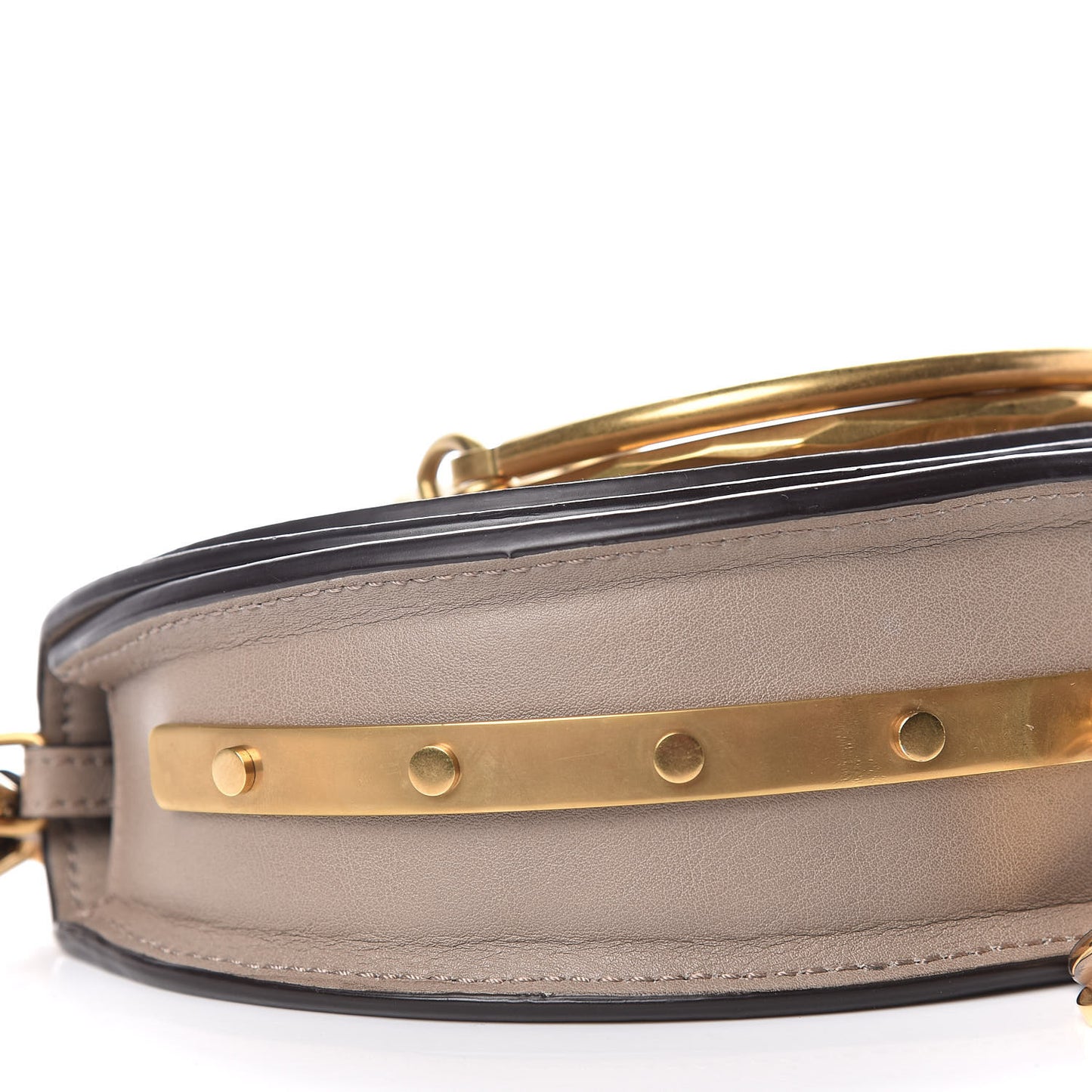 Calfskin Small Nile Bracelet Minaudiere Bag Motty Grey