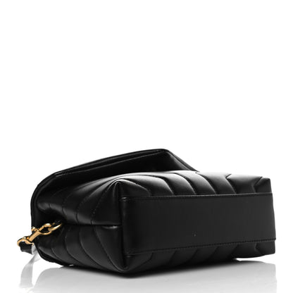 Saint Laurent Calfskin Y Quilted Monogram Toy Loulou Crossbody Bag Black 4 of 6