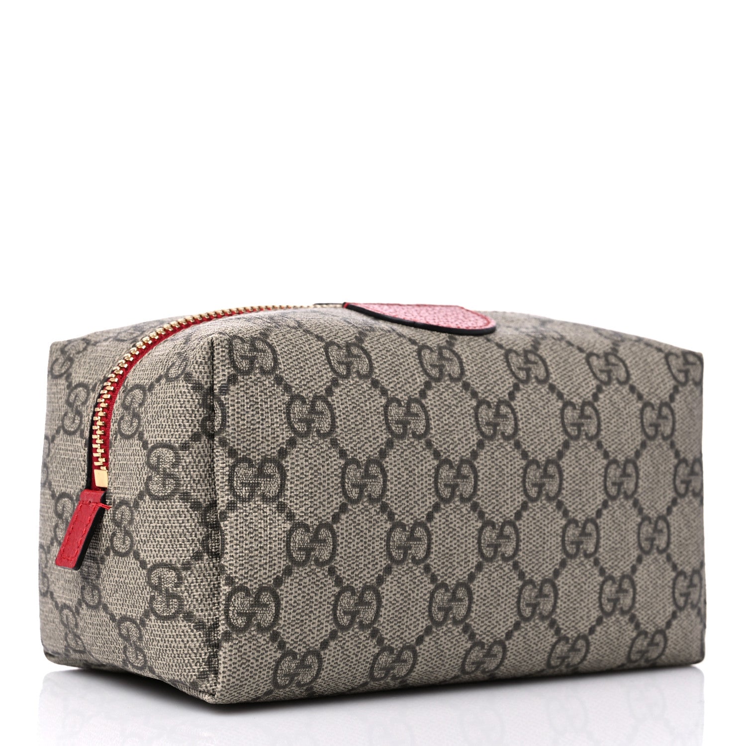 Gucci Soft GG Supreme Monogram Calfskin Medium Ophidia Cosmetic Case Beige Ebony Hibiscus Red 3 of 10