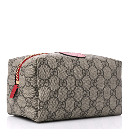 Gucci Soft GG Supreme Monogram Calfskin Medium Ophidia Cosmetic Case Beige Ebony Hibiscus Red 3 of 10
