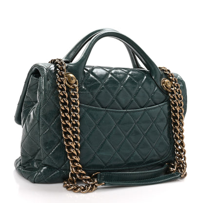 Chanel Glazed Calfskin Castle Rock Medium Flap Green 3 of 11