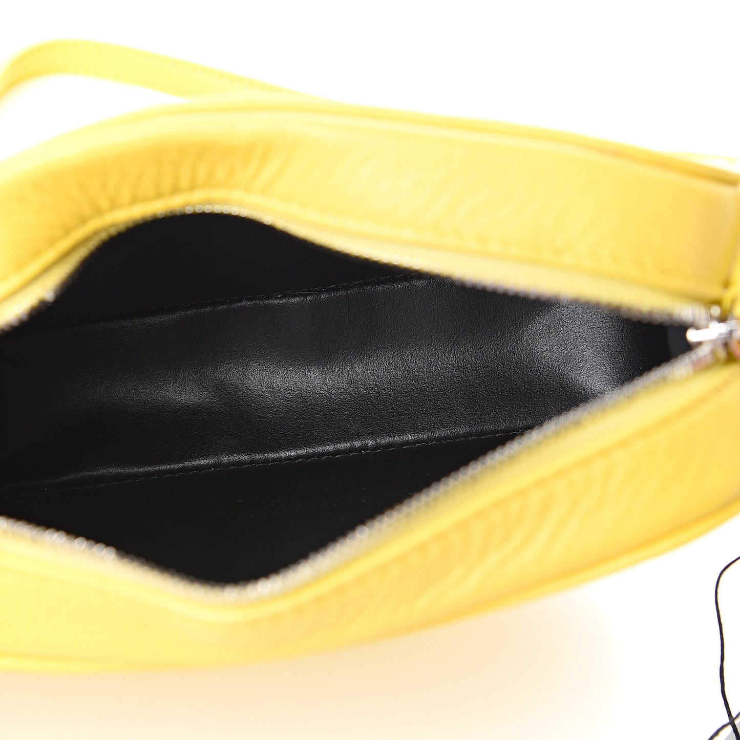 Smooth Calfskin Logo XS Everyday Camera Bag Jaune Soleil Black