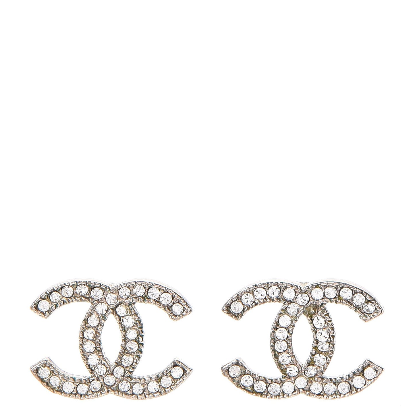 Crystal CC Earrings Silver