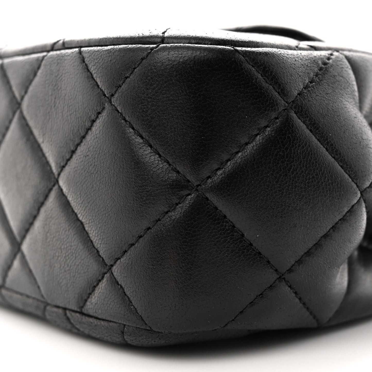 Lambskin Quilted Braided CC Accordion Flap Bag Black