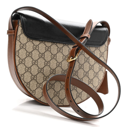 Gucci GG Supreme Monogram Calfskin Small Padlock Messenger Shoulder Bag Beige Black Cuir 3 of 11