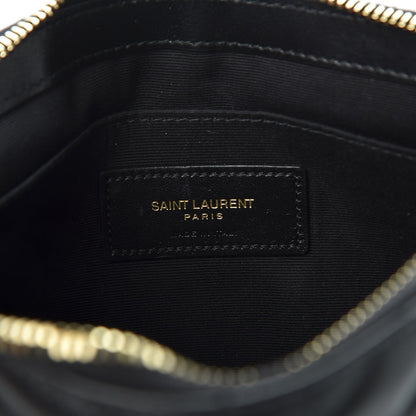 Saint Laurent Calfskin Matelasse Chevron Monogram A5 Wristlet Black 7 of 9