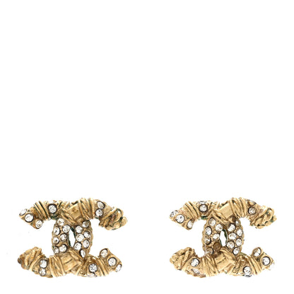 Chanel Crystal Mini Twist CC Earrings Gold 1 of 6