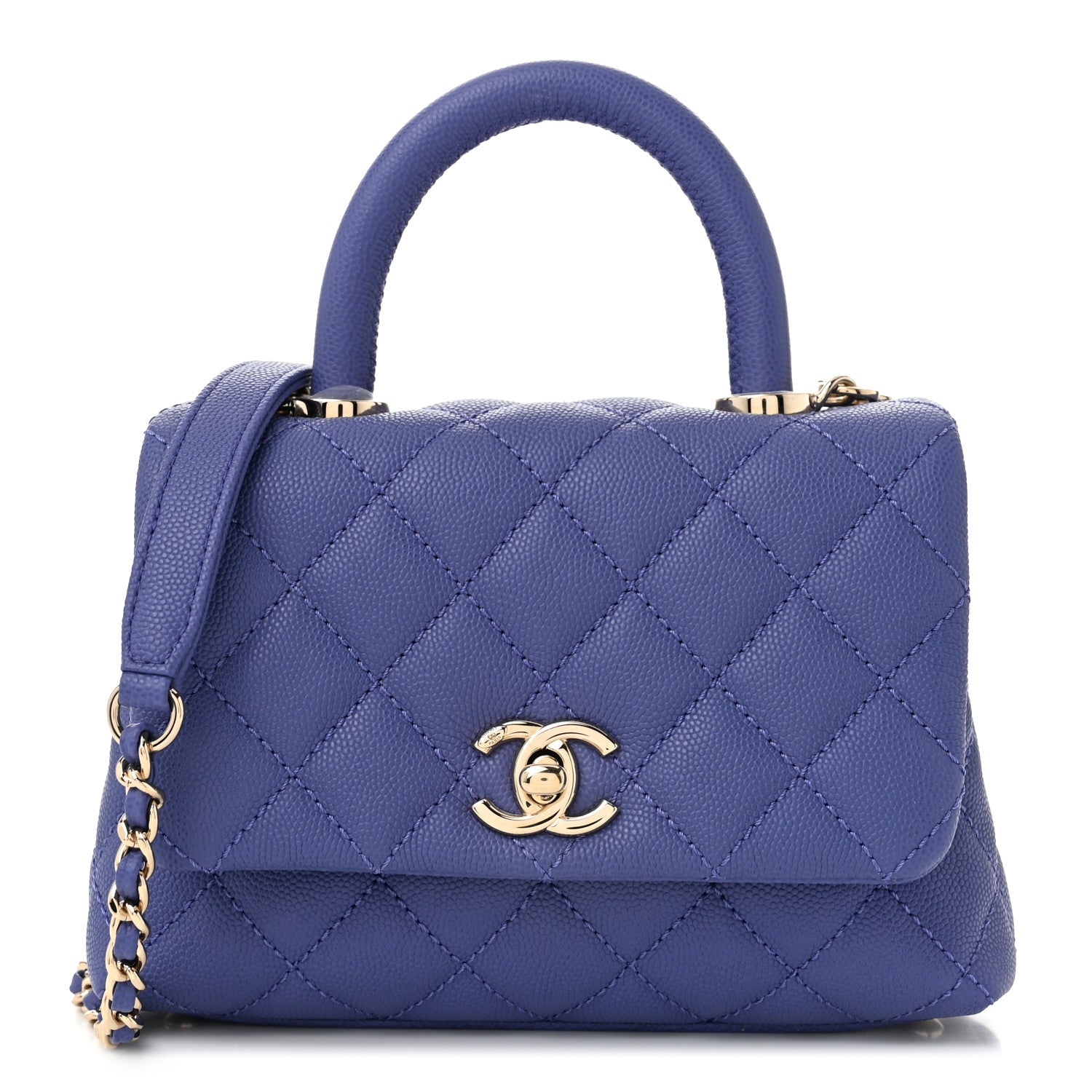 Chanel Caviar Quilted Extra Mini Coco Handle Flap Purple 1 of 11