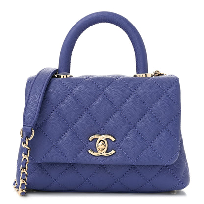 Chanel Caviar Quilted Extra Mini Coco Handle Flap Purple 1 of 11