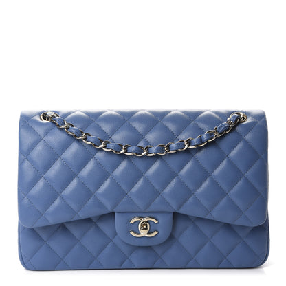 Chanel Caviar Quilted Jumbo Double Flap Blue 1 of 10