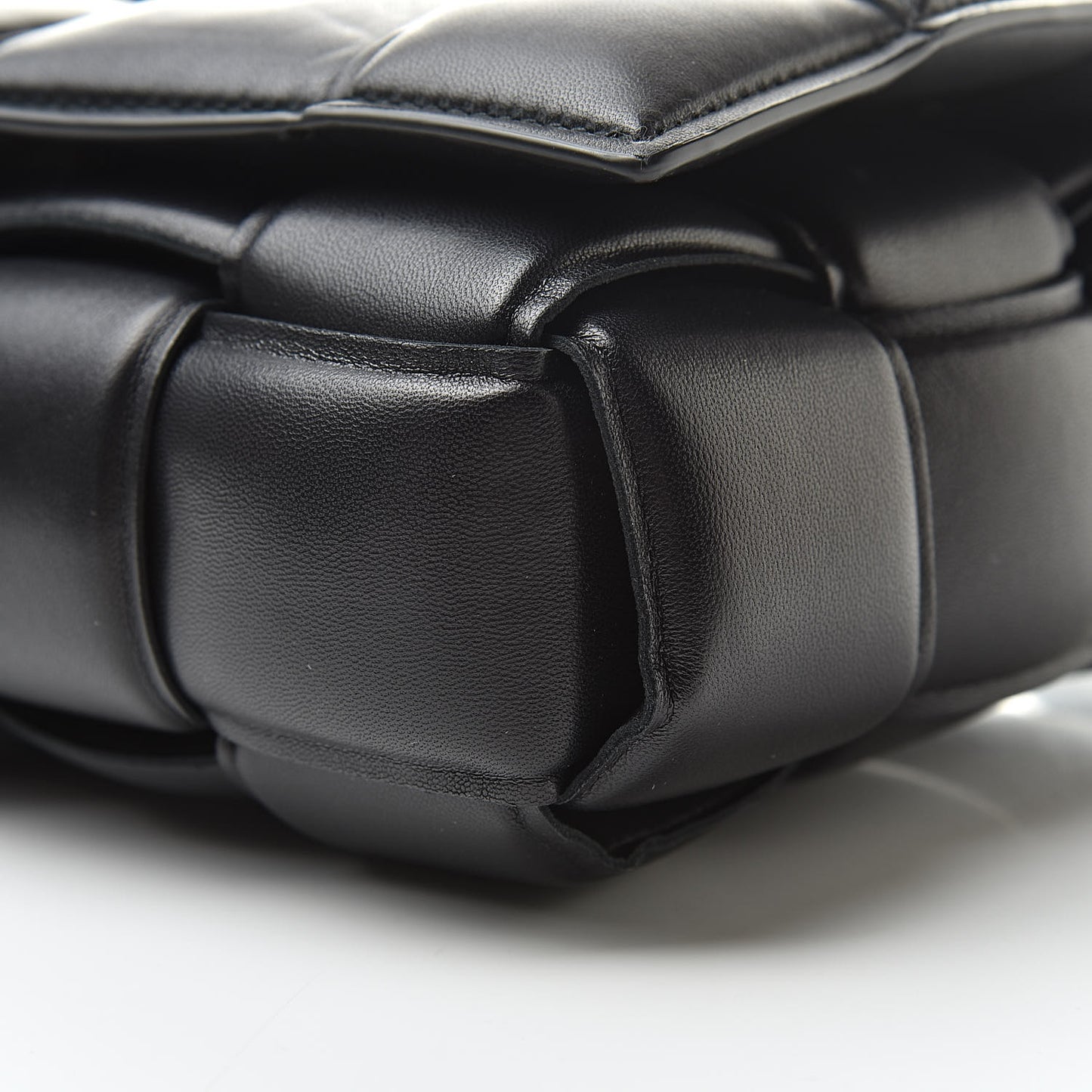 Paper Calfskin Maxi Intreccio Padded Cassette Crossbody Bag Black
