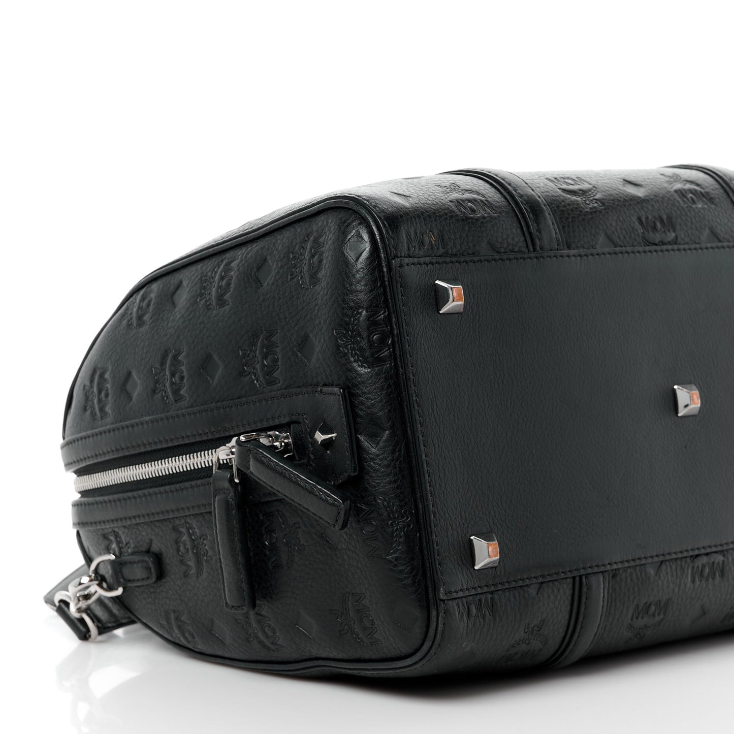 Calfskin Ottomar Monogram Medium Boston Bag Black