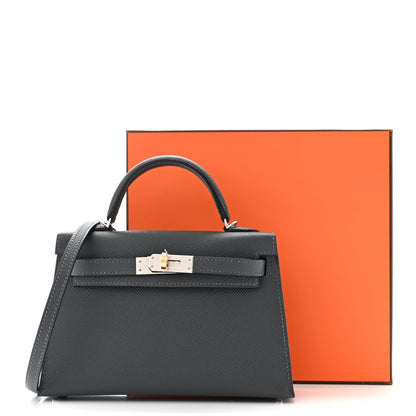 Hermes Epsom Mini Kelly Sellier 20 Gris Misty 11 of 11